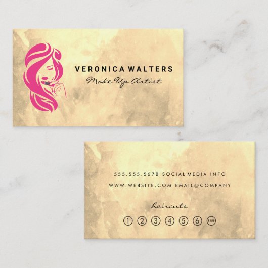 美しいロゴ |髪とメイクアップ ロイヤリティカード (正面/裏面)