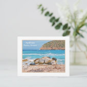 美しいロッキーアポロナスビーチ，ナクソス，ギリシャ ポストカード (スタンド正面)