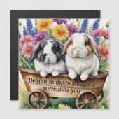 美しいロップバニーラビットマかわいらしグネットカード (正面/裏面)