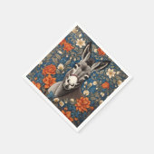 美しいロバ顔エレガントフローラ スタンダードカクテルナプキン (角)