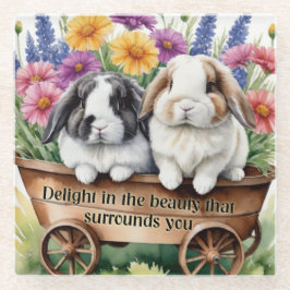 美しいロプバニーラバかわいらしス ガラスコースター