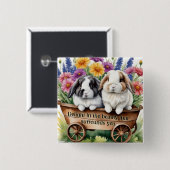 美しいロプバニーラバかわいらしス 缶バッジ (正面&裏面)