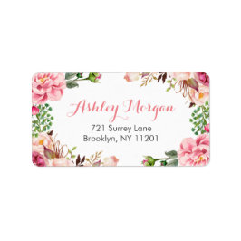 美しいロマンチックなシックなフローラの花 ラベル