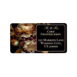 美しいロマンチックなダークオールドワールドフローラ ラベル