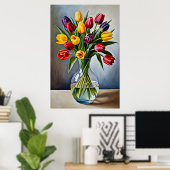 美しいロマンチックなチューリップカスケード ポスター (ホームオフィス)