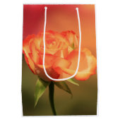 美しいロマンチックなバラ写真 ミディアムペーパーバッグ (裏面)