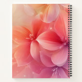 美しいロマンチックなピンクの花 ノートブック (裏面)