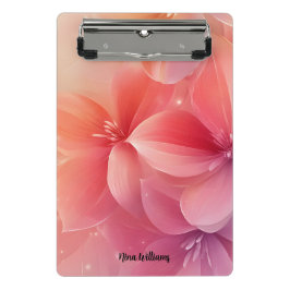 美しいロマンチックなピンクの花 ミニクリップボード