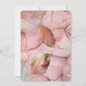 美しいロマンチックなブッシュピンクゴールドリーフウェディング 招待状 (裏面)