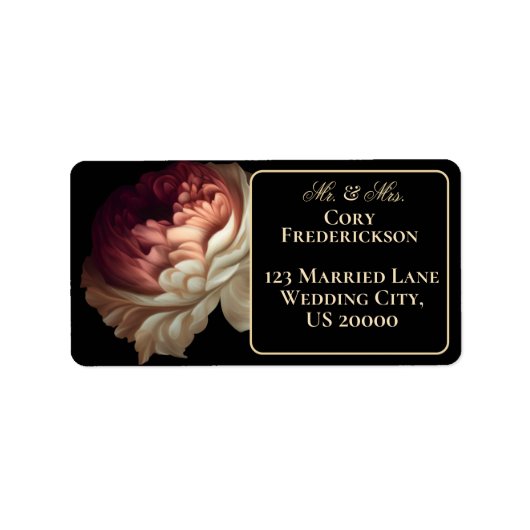 美しいロマンチックな古い絵を描世界ピンクの花 ラベル (正面)