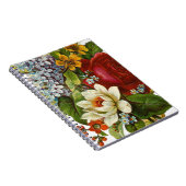 美しいロマンチックな夏の花束 赤いバラ ノートブック (右側)