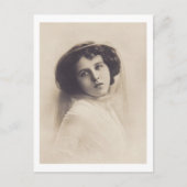美しいロマンチックな女性ヴィンテージ ポストカード (正面)