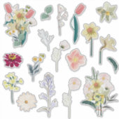 美しいロマンチックな春の花コレクション。 シール (正面)