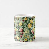 美しいロマンチックな春の黄色の乙女の花 コーヒーマグカップ (中央)