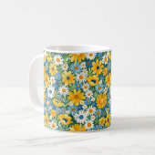 美しいロマンチックな春の黄色の花 コーヒーマグカップ (正面左)