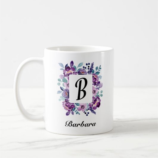 美しいロマンチックな春カラフルガーリーの花 コーヒーマグカップ (左)