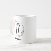 美しいロマンチックな春赤ガーリーい花 コーヒーマグカップ (正面左)