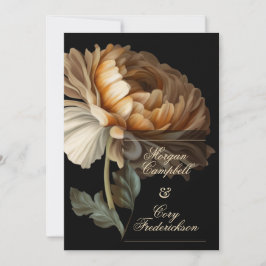 美しいロマンチックな暗い古い絵を描世界の花 招待状