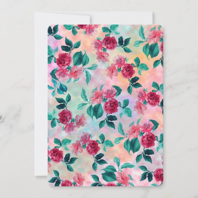 美しいロマンチックな水色のバラフローラルパターン (正面)