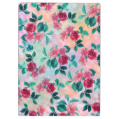 美しいロマンチックな水色のバラフローラルパターン クリップボード (裏面)