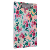 美しいロマンチックな水色のバラフローラルパターン クリップボード (右)