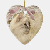 美しいロマンチックな猫 セラミックオーナメント (右)