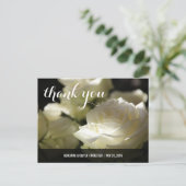 美しいロマンチックな白結婚いバラの感謝 ポストカード (スタンド正面)