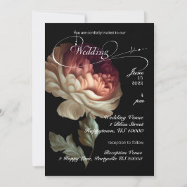 美しいロマンチックな絵を描古い世界P1inkの花 招待状