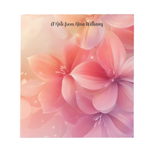 美しいロマンチックな花 ノートパッド (正面)