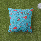 美しいロマンチックガーリーな赤フローラ アウトドアクッション (芝生)