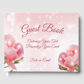 美しいロマンチックピンクローズフローラ ゲストブック (正面)