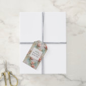 美しいロマンチック赤面ピンクロマンチックバラ ギフトタグ (より糸付き)