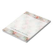 美しいロマンチック赤面ピンクロマンチックバラ ノートパッド (回転)