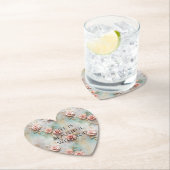 美しいロマンチック赤面ピンクロマンチックバラ ペーパーコースター (インサイチュ)