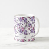 美しいロマンティックな春のすみれの女の子の花 コーヒーマグカップ (正面右)