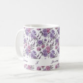 美しいロマンティックな春のすみれの女の子の花 コーヒーマグカップ (正面左)