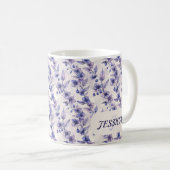 美しいロマンティックな春のスミレの女の子の花 コーヒーマグカップ (正面右)