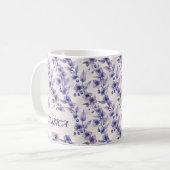 美しいロマンティックな春のスミレの女の子の花 コーヒーマグカップ (正面左)