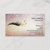 美しいロングラッシュエクステンションのメイクアップフェザー 名刺 (裏面)