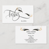 美しいロングラッシュエクステンションのメイクアップ羽毛 名刺 (正面/裏面)