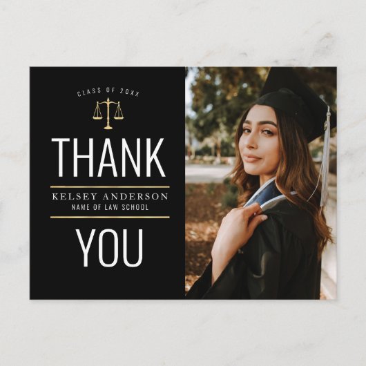 美しいロースクール感謝してい卒業生 ポストカード (正面)