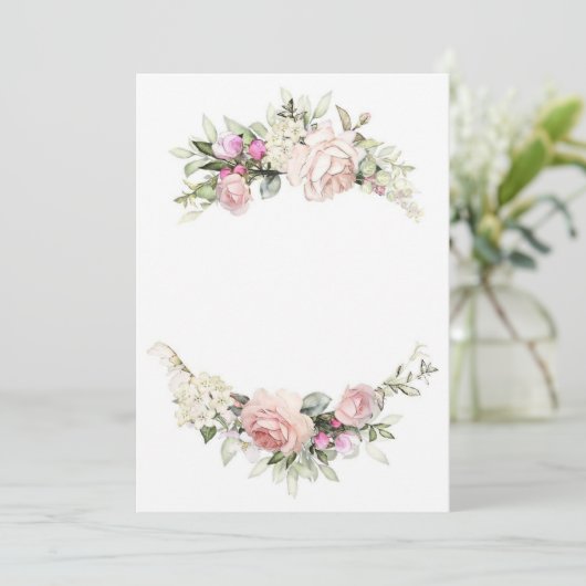 美しいローズのウェディング招待状テンプレート 招待状 (スタンド正面)