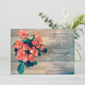 美しいローズブーケフラワーズ結婚式招待状 招待状 (スタンド正面)