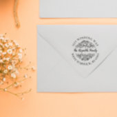 美しいローズブーケラインアートの名前とアドレス ラバースタンプ