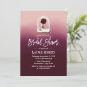 美しいローズ フラワードーム フェアリーテール ブライダルシャワー 招待状 (スタンド正面)