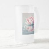 美しいロータスデザインマグ フロストグラスビールジョッキ (正面右)