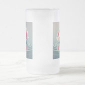 美しいロータスデザインマグ フロストグラスビールジョッキ (中央)