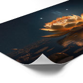 美しいロータス、湖、禅の暗闇 ポスター (角)