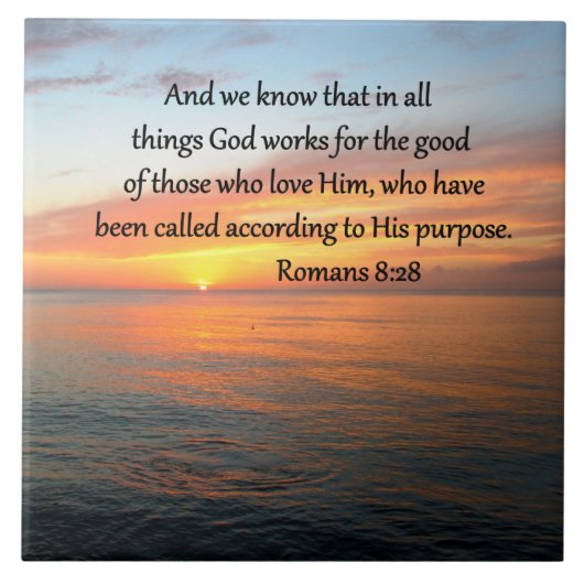 美しいローマ人8:28サンライズ写真 タイル (正面)