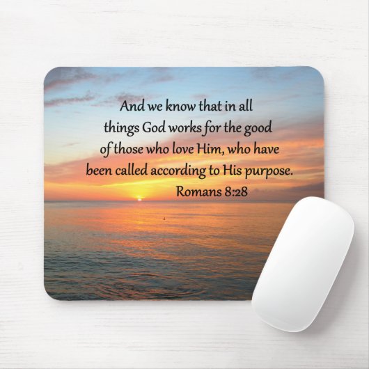 美しいローマ8:28日の出の写真 マウスパッド (マウス)